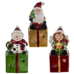 GAEM Фигурка декоративная с подсвет "Ангел/Дед Мороз/Снеговик" (LR44x3), L5,5 W5,5 H12,5 см, 3в.