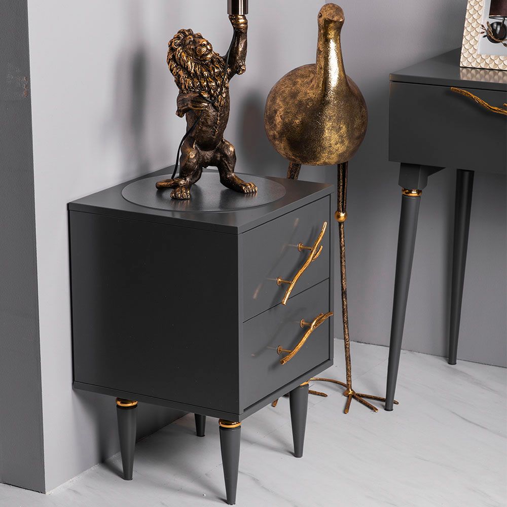 Тумба Арт Классика с 2-мя ящиками Серый Амбер