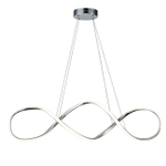 Подвесной светодиодный светильник 60Вт, 4655лм, 3000-6000K, Ra>80, плавная регулировка мощности, изменение цветовой температуры, ночник, пульт, металл/силикон, хром