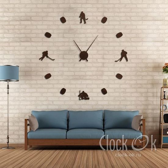 Настенные 3D часы Хоккей