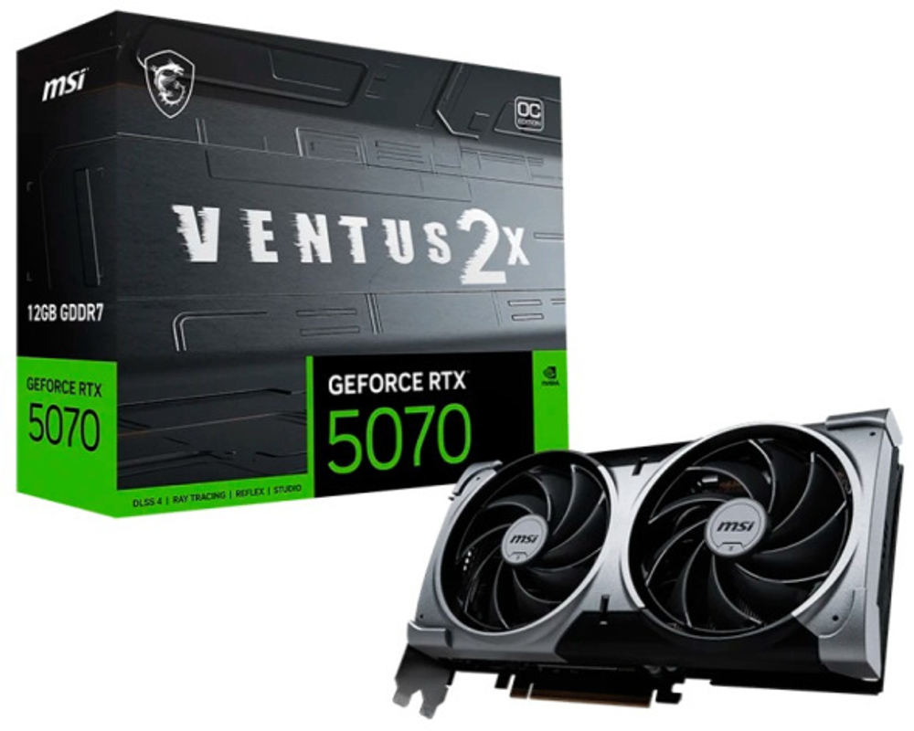 Видеокарта MSI GeForce RTX 5070 VENTUS 2X (RTX 5070 12G VENTUS 2X)