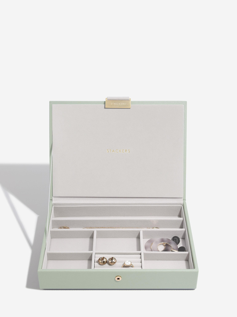 Органайзер для украшений Stackers Classic Jewellery Box Lid - Taupe Woven (Sage Green / светло-зеленый / Sage Green)