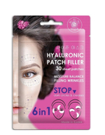 [MI-RI-NE] Гиалуроновые тканевые патчи-филлеры 6 в 1 для кожи вокруг глаз, межбровных и носогубных складок на лице (30 патчей), 25гр