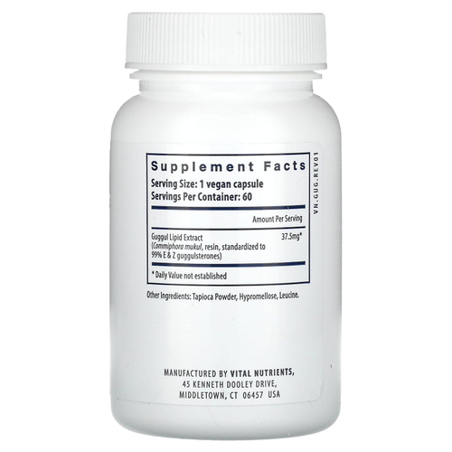 Vital Nutrients, Guggul E & Z, 60 веганских капсул (37,5 мг на капсулу)