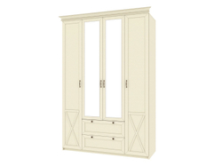Бэль Шкаф четырехдверный + Карнизы 1602/550 Слоновая кость