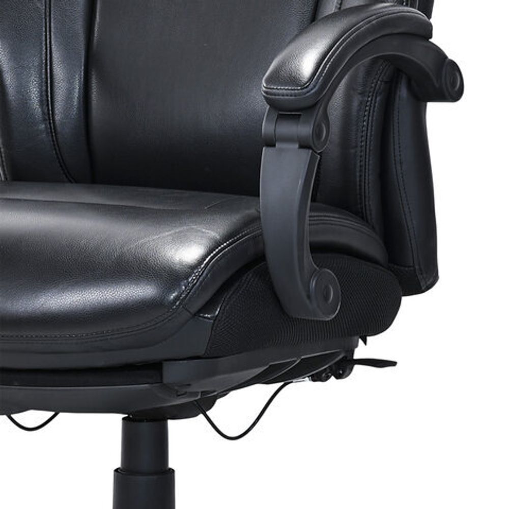 Кресло HAWASAN (ХАВАСАН) "Voyager HD-010", НАГРУЗКА до 180 кг, подножка, экокожа, черное, 532971