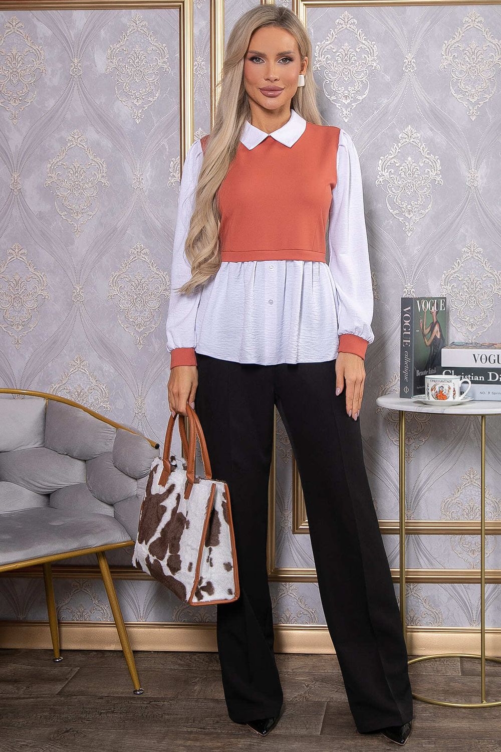 Блуза Жозетта (терракот) Б14738-3М LT Collection