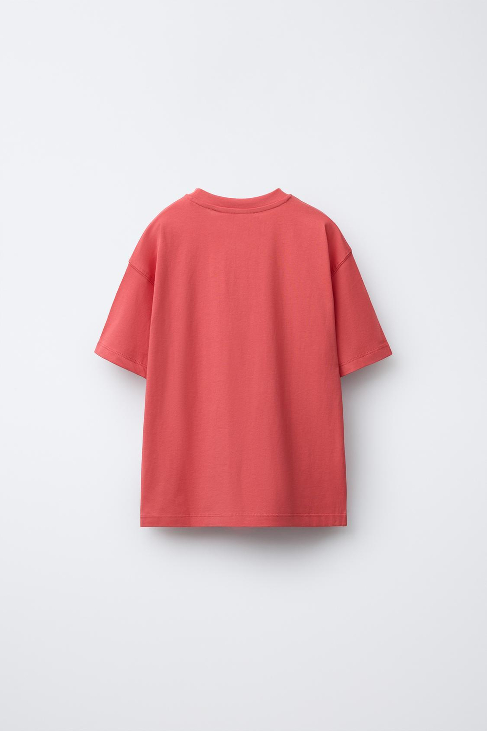 ZARA ФУТБОЛКА С ТЕКСТОМ VARSITY, КОРАЛЛОВЫЙ