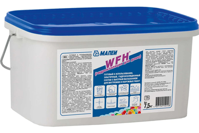 WFH, TM МАПЕИ, цвет серый, 7.5кг, Россия, Готовый к использованию эластичный гидроизоляционный состав с быстрым высыханием, класса W16