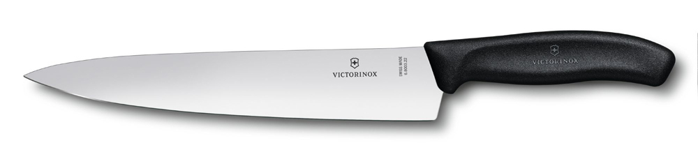 Качественный кухонный разделочный нож SwissClassic 22 см с чёрной ручкой VICTORINOX 6.8003.22B