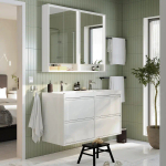 Тумба для ванной  - ÄNGSJÖN / BACKSJÖN/АNGSJОN / BACKSJОN IKEA/ЭНГСЬЕН/БЭКСЬЕН ИКЕА, 69х122 см, белый