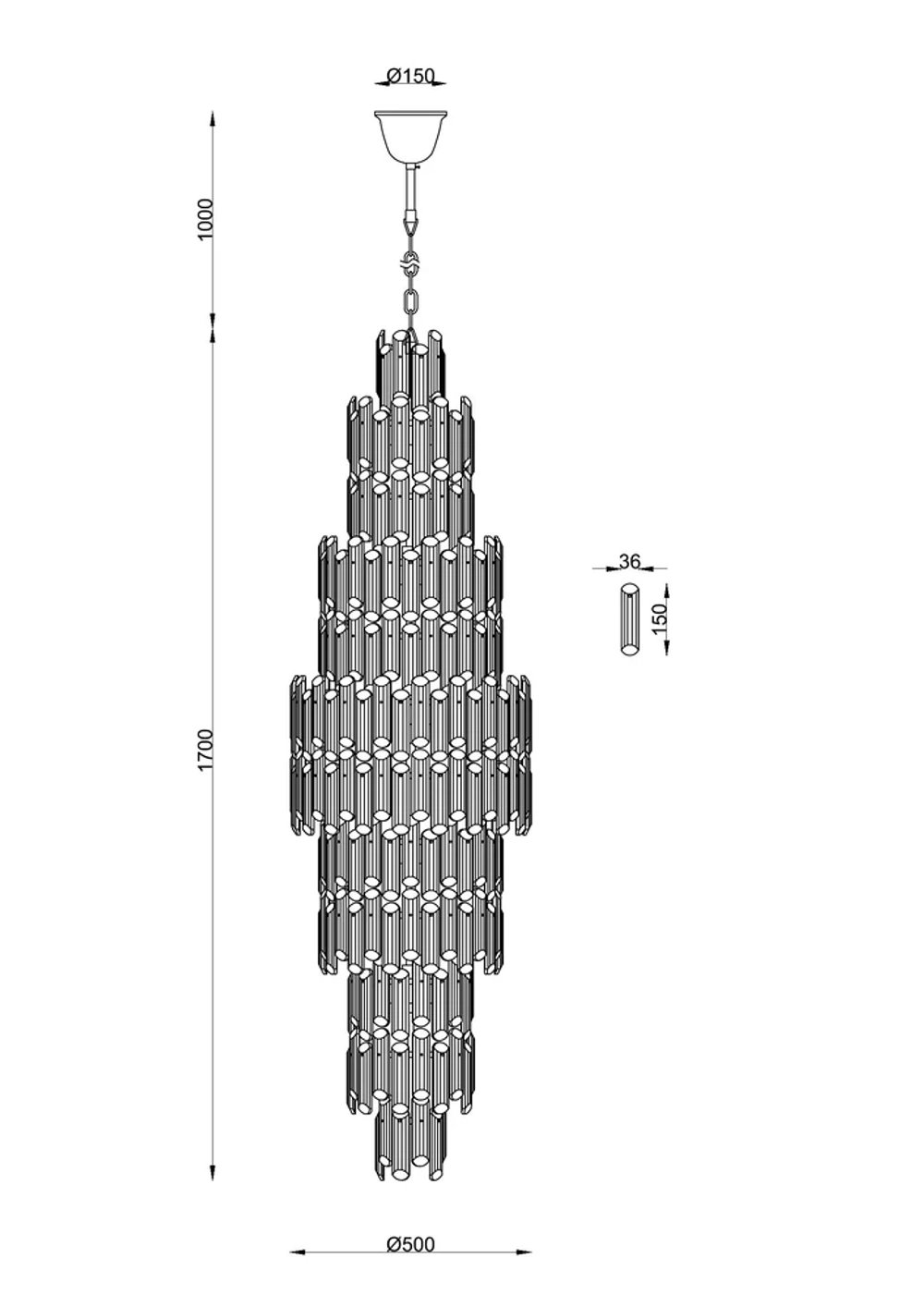 Каскадная люстра Divinare ROSIE 3511/02 LM-36
