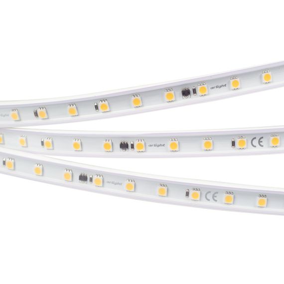 Светодиодная влагозащищенная лента Arlight 8W/m 54LED/m 5060SMD холодный белый 50M ARL-PV-B54-15.5mm 230V White6000 027056(2)
