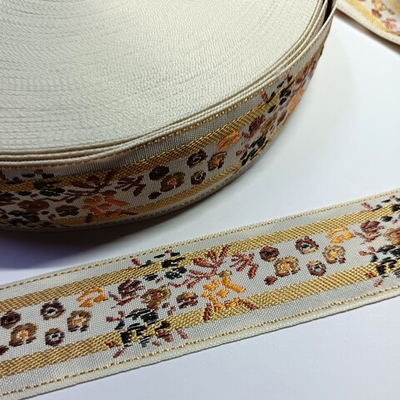 Тесьма жаккард, ш. 3,5 см, бежевый