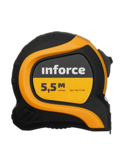 Измерительная рулетка с нейлоновой лентой и магнитным зацепом 5.5x27мм Inforce 06-11-46