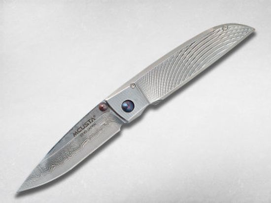 Складной нож Mcusta Shinra Mari MC-0036D c клинком из стали VG-10 San Mai (Laminated Stainlesss Damascus) рукоять Damascus