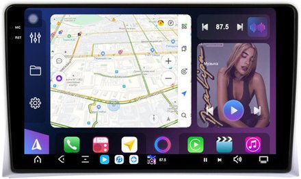 Магнитола для Volkswagen Multivan T5 2003-2015 - FarCar XXL042-MM монитор 9.5" 2K QLED на Android 13, TS20, 8+256Гб, CarPlay, 4G SIM-слот