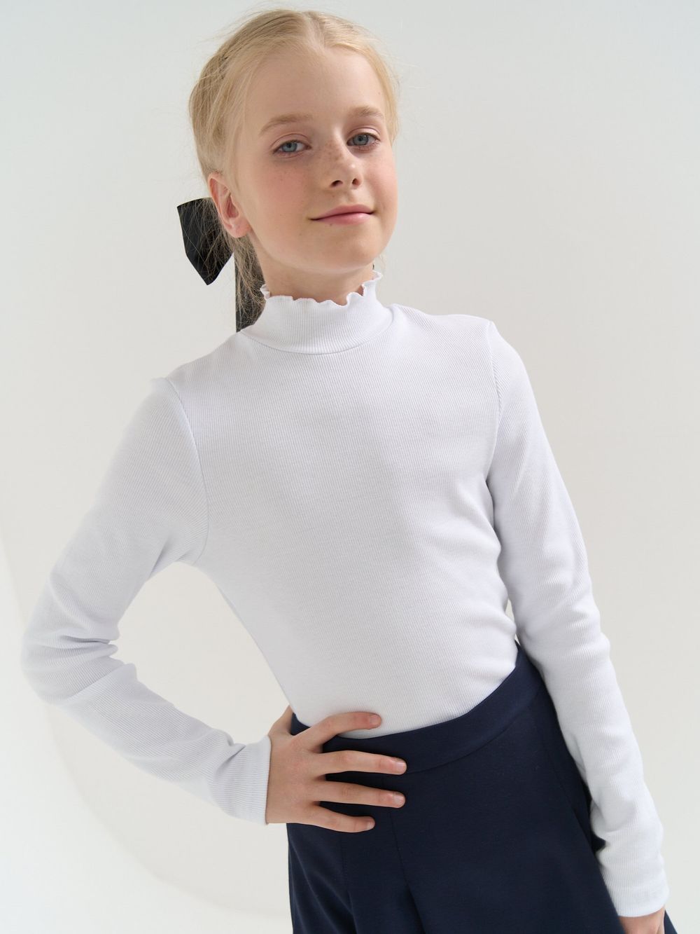 Бадлон с волнистым воротом "Белый" 7+