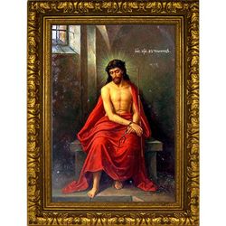 Иисус Христос в темнице. Икона на холсте.