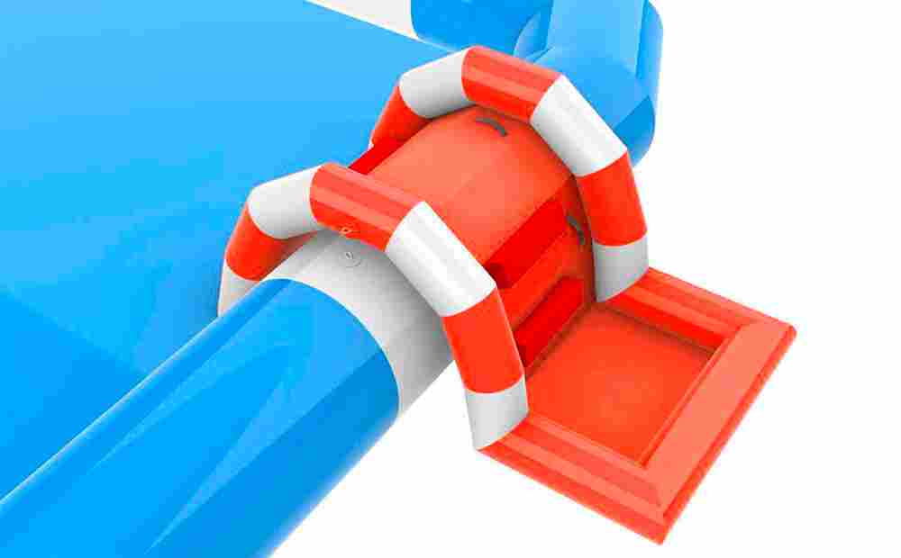 Надувная лестница для бассейна из ПВХ с бассейном, красный, 1.82*1.1*0.87 м