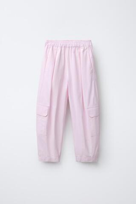 ZARA БРЮКИ-КАРГО, РОЗОВЫЙ