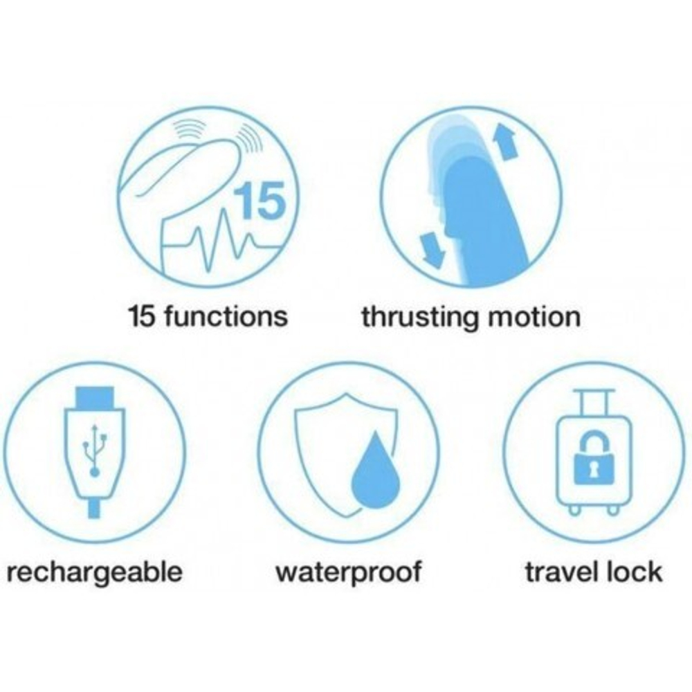 Вибратор Happy Rabbit Thrusting Realistic розовый