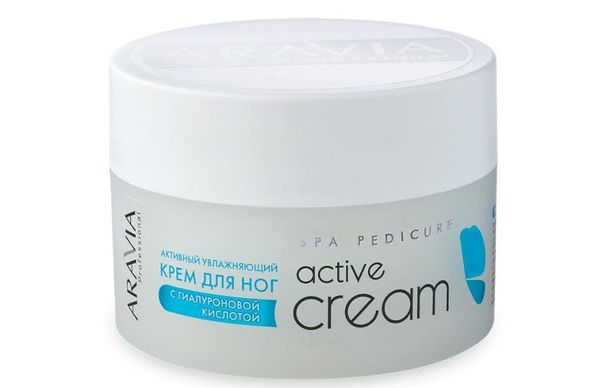 Активный увлажняющий крем для ног Aravia с гиалуроновой кислотой Active Cream