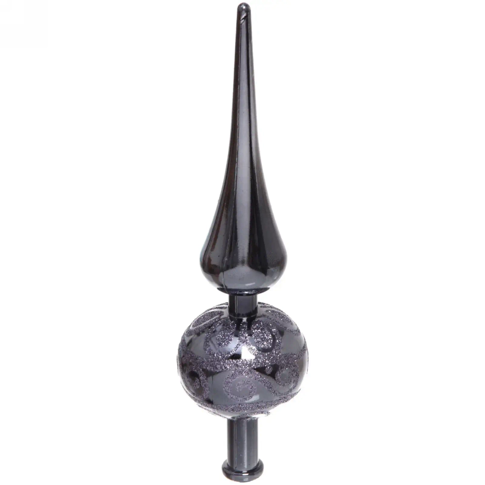 Верхушка на ёлку 23 см «Волшебный узор», Графит