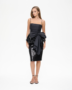 Топ корсетного типа из пайеток и тафты