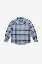 Рубашка  RUFF Global ripped plaid синяя