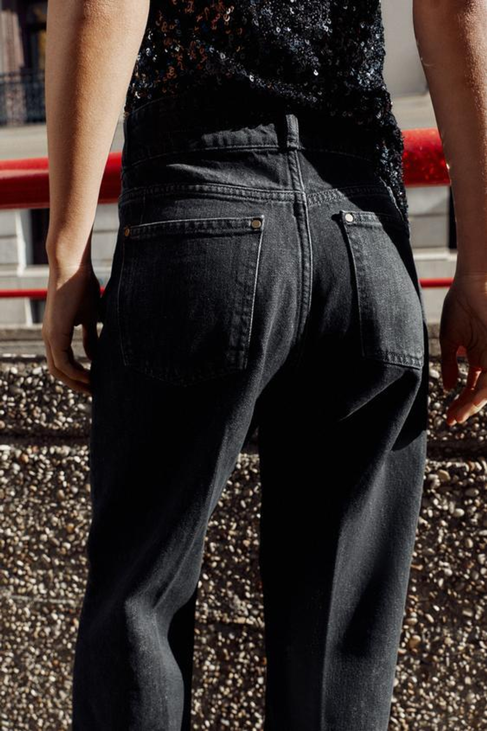 ZARA ДЖИНСЫ Z1975 WIDE LEG С ВЫСОКОЙ ПОСАДКОЙ, ЧЕРНЫЙ