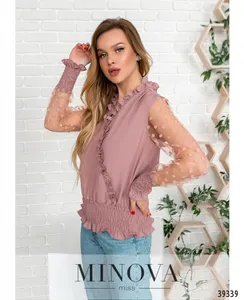 Рубашка 4118-пудровый Minova