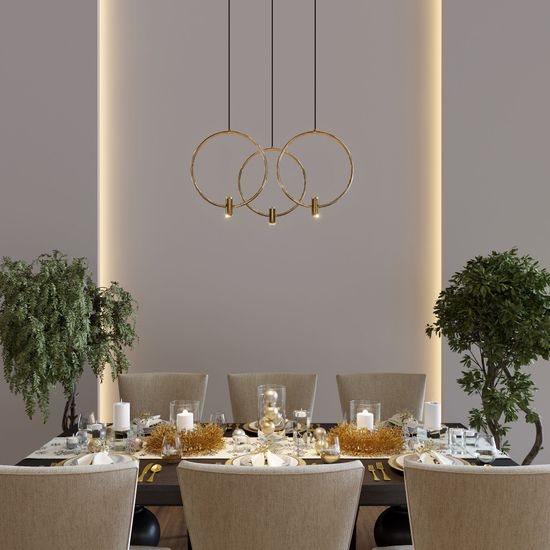 50257/3 LED/ подвесной светильник/ черный/ латунь