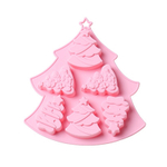 Форма для выпечки «Ёлочки на ёлочке», силикон, 22×20,6×2,5 см, 6 ячеек