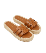 Кожаные шлепанцы Tommy Hilfiger - коричневый(FW0FW07745)