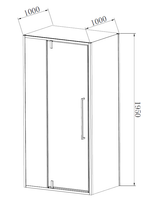Душевой уголок Slim-N VSR-4SNP1010CL, 1000*1000, хром, стекло прозрачное
