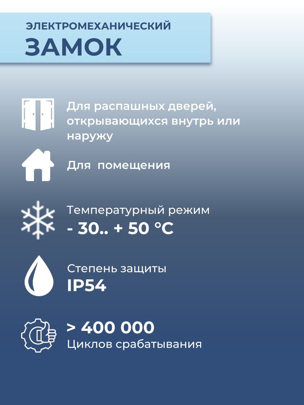 Замок электромеханический Promix-SM101.11 НЗ (Шериф-1), 24 В, белый
