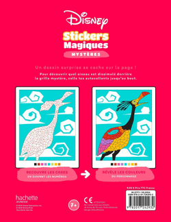 Hachette  раскраска по номерам  DISNEY - Mes stickers magiques - Mystères (7+) - Oiseaux