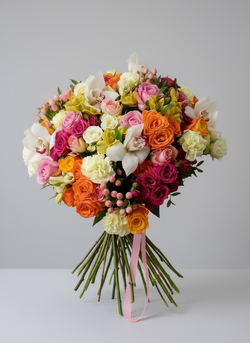 Букет с орхидеями Акварель