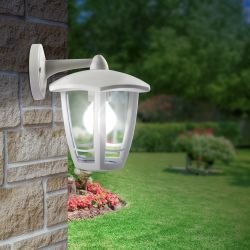 Садово-парковый светильник ЭРА «Дели 3» НБУ 07-60-004-Б белый 6-гранный настенный IP44 Е27 max60Вт | Садово-парковые светильники