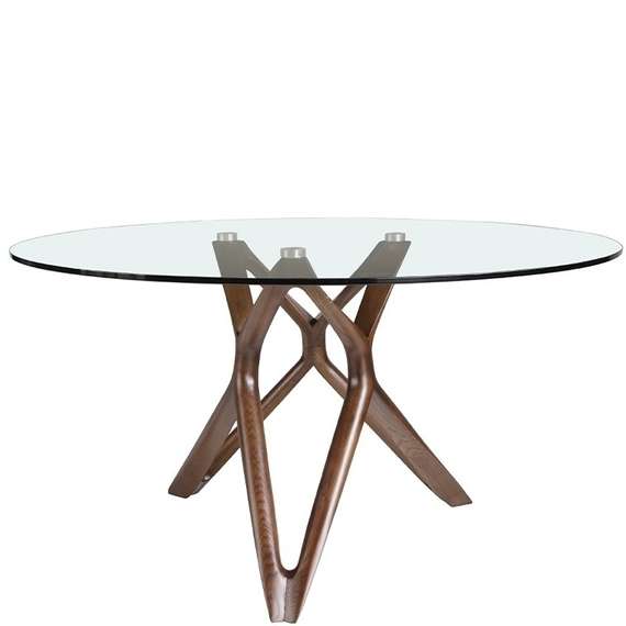 Стол Angel Cerda 1108 Ø120, орех, закаленное стекло