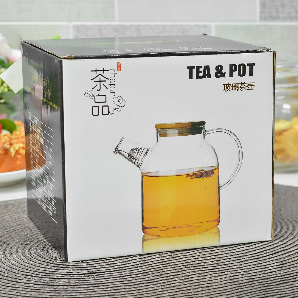 Чайник заварочный 1,5л стеклянный, BZ-CH102