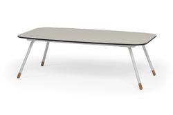 "Верона" журнальный стол из HPL 120х65, H40, каркас белый муар, цвет столешницы "крем"