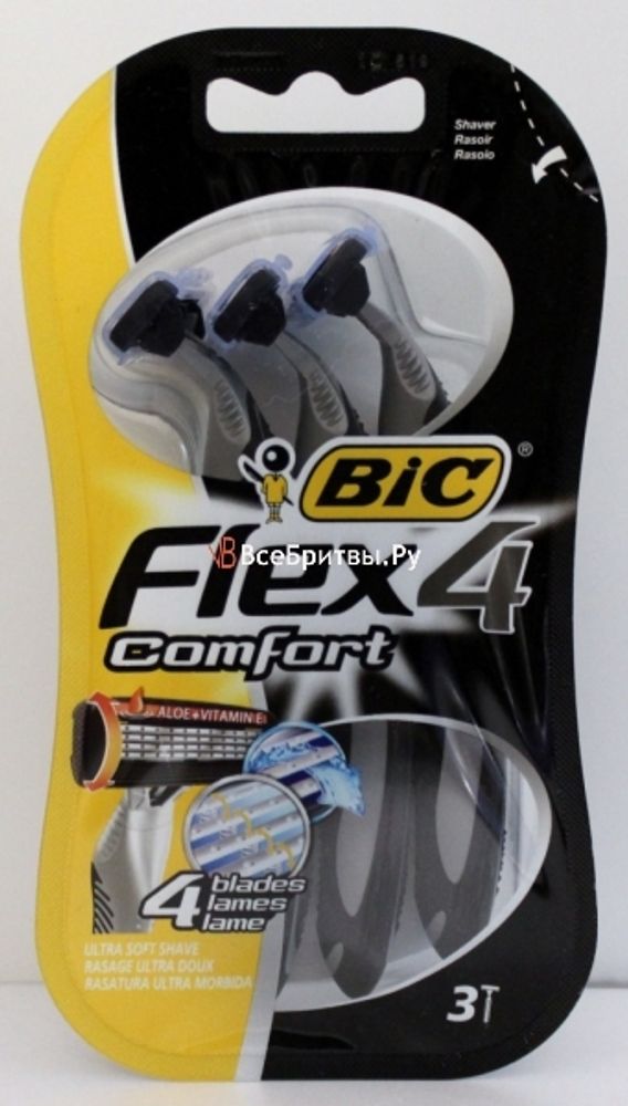 Bic одноразовые станки Bic Flex-4 Comfort 3 шт