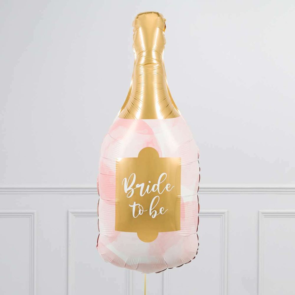 Г Фигура, Бутылка, Свадебное Шампанское, Розовый, 36"/91см, 1 шт. (БГ-28)