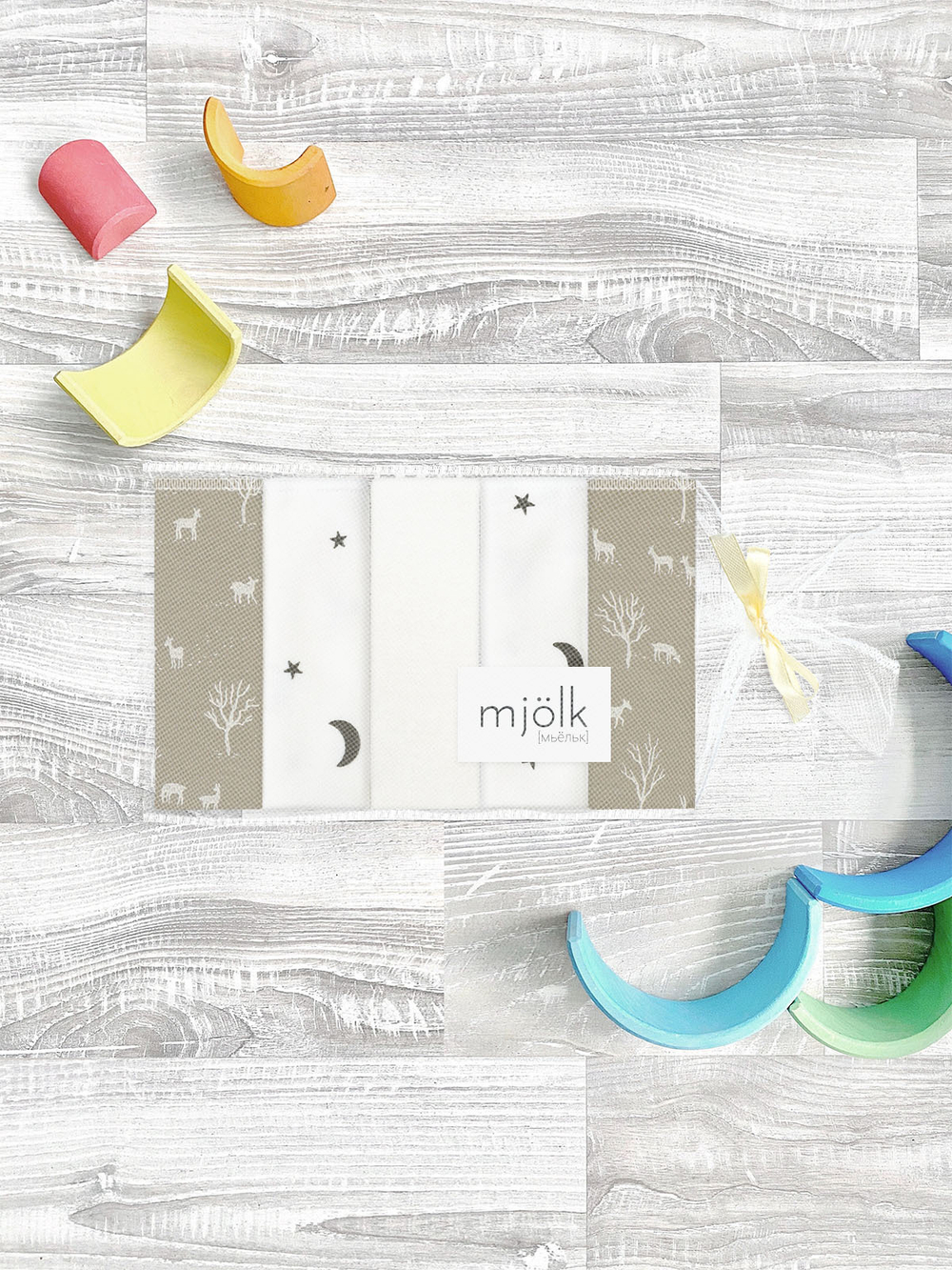 Набор платочков-слюнявчиков Mjölk Лес New