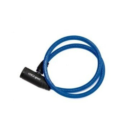 Замок велосипедный 8*650мм, синий тросик. инд. уп. Vinca Sport VS 101.101 blue