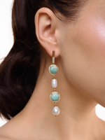 Серьги "Royal pearl amazonite" Gold