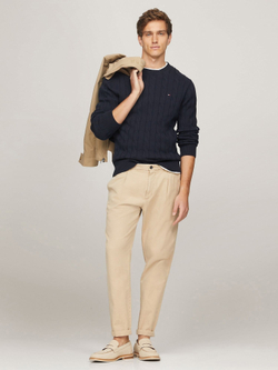 Свитер Tommy Hilfiger Flag Logo Cable Knit Desert Sky
