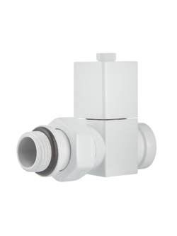 Набор дизайн-вентилей Royal Thermo CUBE, прямой (белый) 1/2"